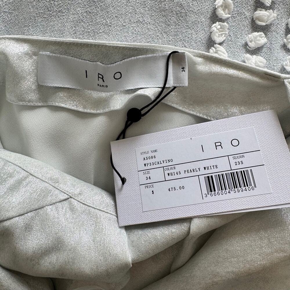 IRO Paris | NWT "Calvino" Pearl White Midi Dress Size 34 - Picture 5 of 11